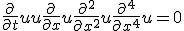 \frac{\partial}{\partial t}u + u\frac{\partial}{\partial x}u +\frac{\partial^2}{\partial x^2}u +\frac{\partial^4}{\partial x^4}u = 0