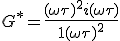 G^{\ast} = \frac{(\omega \tau)^{2} + i(\omega \tau)}{1+(\omega \tau)^{2} 